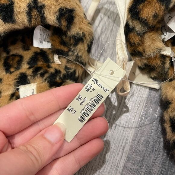 NWT Madewell The Scuff Slipper in Leopard Faux Fur Size 7 - Picture 7 of 7